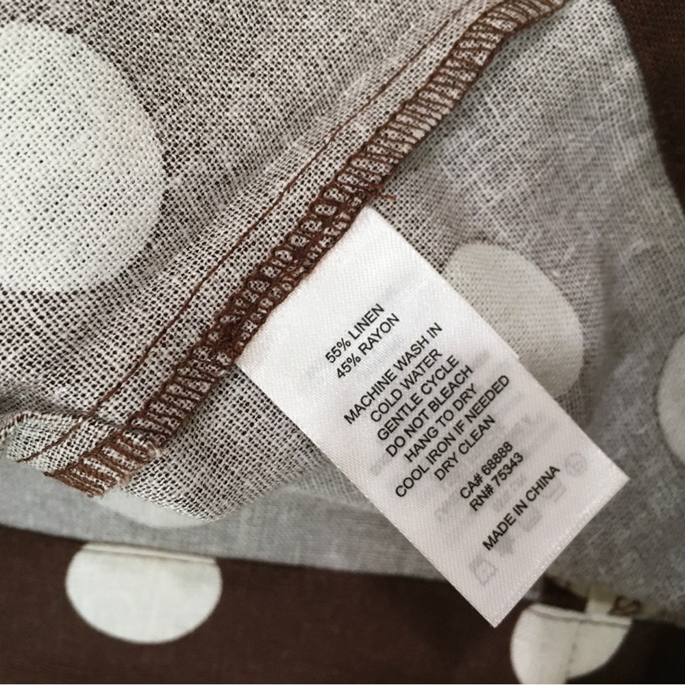 Cupcakes and Cashmere Polka Dot Crop Tank Top Brown White Tie Neck Women’s S NWT - Picture 4 of 4